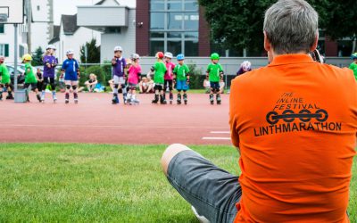 Beim Linthmarathon in Wangen
